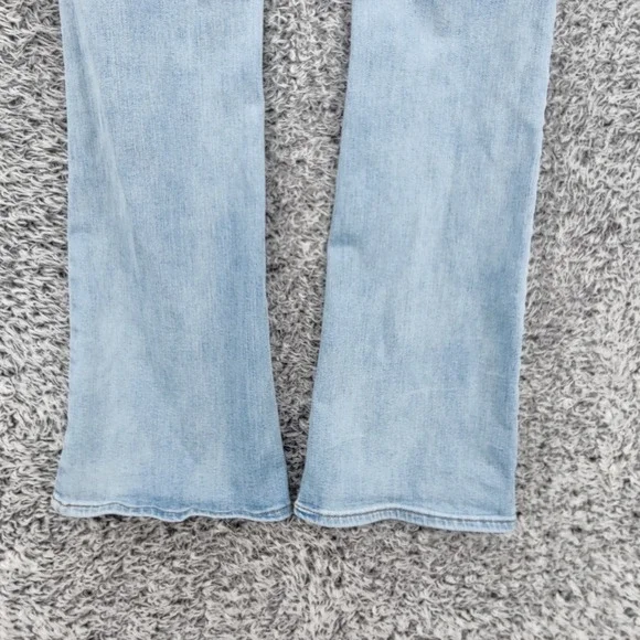 American Eagle Women Super Stretch Kick Boot Jeans 6 Light Blue Flare Denim - Picture 12 of 15